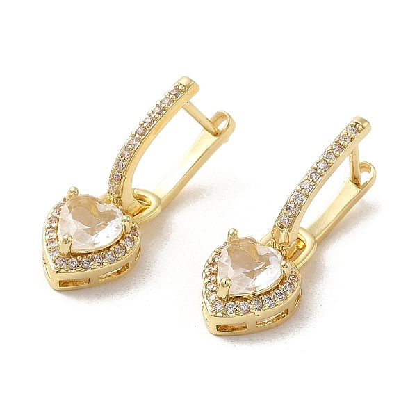 PandaHall Rack Plating Brass Micro Pave Cubic Zirconia Dangle Hoop Earrings, Heart, Golden, 25x9mm Cubic Zirconia Heart Clear
PandaHall Rack Plating Brass Micro Pave Cubic Zirconia Dangle Hoop Earrings, Heart, Golden, 25x9mm Cubic Zirconia Heart Clear
