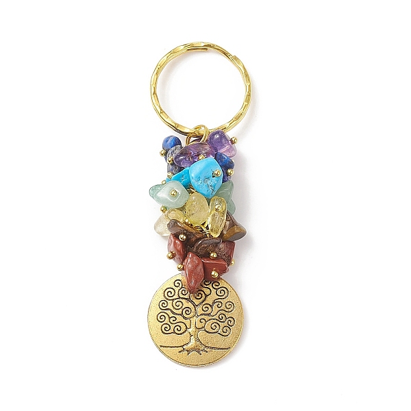 PandaHall Chakra Natural Gemstone Chip Pendant Keychain, with Iron Findings and Alloy Pendants, Flat Round, Tree of Life Pattern, 8.45cm...
PandaHall Chakra Natural Gemstone Chip Pendant Keychain, with Iron Findings and Alloy Pendants, Flat Round, Tree of Life Pattern, 8.45cm...