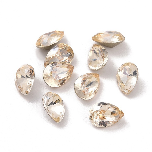 PandaHall Glass Rhinestone Cabochons, Pointed Back & Back Plated, Faceted, Teardop, Golden Shadow, 10x7x5mm Glass Rhinestone Teardrop Gold
PandaHall Glass Rhinestone Cabochons, Pointed Back & Back Plated, Faceted, Teardop, Golden Shadow, 10x7x5mm Glass Rhinestone Teardrop Gold