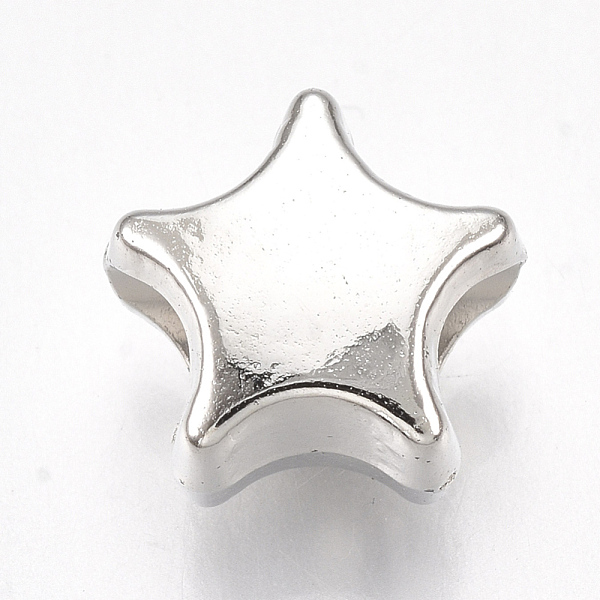 PandaHall CCB Plastic European Beads, Large Hole Beads, Star, Platinum, 10x10.5x7mm, Hole: 4mm Plastic Star
PandaHall CCB Plastic European Beads, Large Hole Beads, Star, Platinum, 10x10.5x7mm, Hole: 4mm Plastic Star