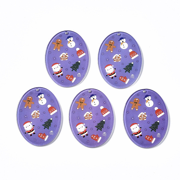 PandaHall Transparent Printed Acrylic Pendants, Christmas, Oval, Medium Slate Blue, 39.5x28.5x2.5mm, Hole: 1.6mm Acrylic Oval
PandaHall Transparent Printed Acrylic Pendants, Christmas, Oval, Medium Slate Blue, 39.5x28.5x2.5mm, Hole: 1.6mm Acrylic Oval
