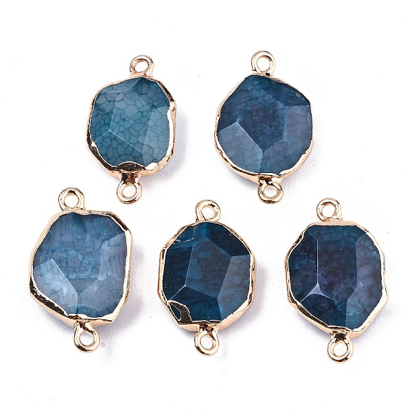 PandaHall Natural Agate Links Connectors, Light Gold Tone Brass Edge, Faceted Oval, Marine Blue, 25x15x6mm, Hole: 2mm Natural Agate Oval
PandaHall Natural Agate Links Connectors, Light Gold Tone Brass Edge, Faceted Oval, Marine Blue, 25x15x6mm, Hole: 2mm Natural Agate Oval
