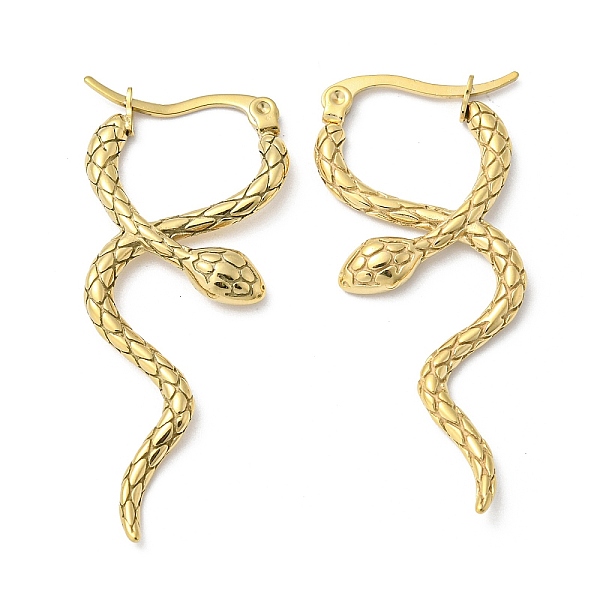 PandaHall Ion Plating(IP) 304 Stainless Steel Hoop Earrings, Snake, Real 18K Gold Plated, 44x3x19.5mm 304 Stainless Steel Snake
PandaHall Ion Plating(IP) 304 Stainless Steel Hoop Earrings, Snake, Real 18K Gold Plated, 44x3x19.5mm 304 Stainless Steel Snake