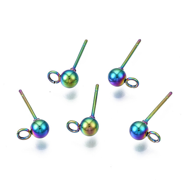 PandaHall Rack Plating Rainbow Color 304 Stainless Steel Stud Earring Findings, Ball Stud Earring Post, Cadmium Free & Nickel Free & Lead...
PandaHall Rack Plating Rainbow Color 304 Stainless Steel Stud Earring Findings, Ball Stud Earring Post, Cadmium Free & Nickel Free & Lead...