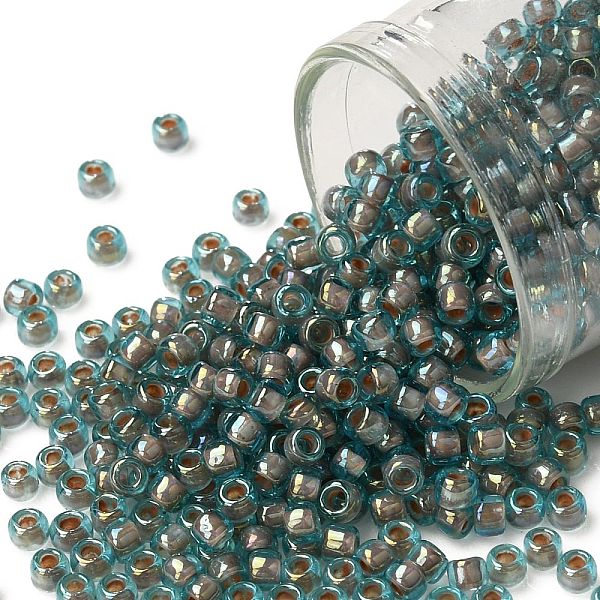 PandaHall TOHO Round Seed Beads, Japanese Seed Beads, (1851) Brick Lined Aqua Rainbow, 8/0, 3mm, Hole: 1mm, about 220pcs/10g Glass Cyan
PandaHall TOHO Round Seed Beads, Japanese Seed Beads, (1851) Brick Lined Aqua Rainbow, 8/0, 3mm, Hole: 1mm, about 220pcs/10g Glass Cyan