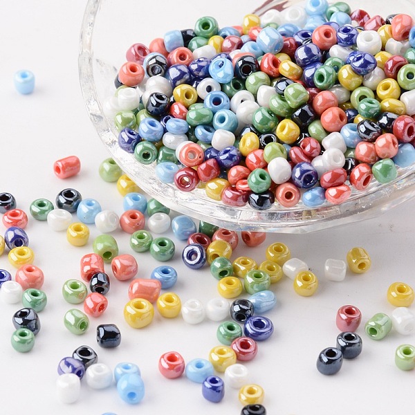 PandaHall 6/0 Glass Seed Beads, Opaque Colors Lustered, Round, Round Hole, Mixed Color, 6/0, 4mm, Hole: 1.5mm, about 500pcs/50g, 50g/bag..., Multicolor
PandaHall 6/0 Glass Seed Beads, Opaque Colors Lustered, Round, Round Hole, Mixed Color, 6/0, 4mm, Hole: 1.5mm, about 500pcs/50g, 50g/bag..., Multicolor