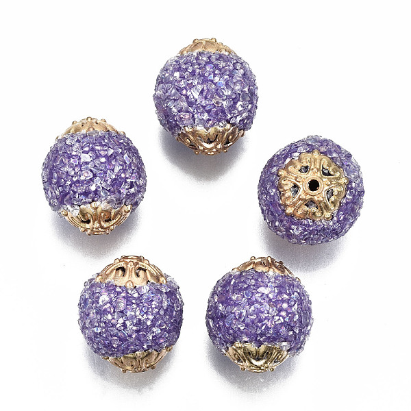 PandaHall Handmade Indonesia Beads, with Chip Gemstone and Brass Findings, Oval, Golden, Medium Purple, 19.5x18mm, Hole: 1.5mm Polymer Clay...
PandaHall Handmade Indonesia Beads, with Chip Gemstone and Brass Findings, Oval, Golden, Medium Purple, 19.5x18mm, Hole: 1.5mm Polymer Clay...