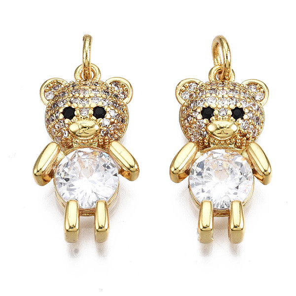 PandaHall Brass Micro Pave Colorful Cubic Zirconia Pendants, with Jump Rings, Nickel Free, Bear, Light Gold, 20x11x4.5mm, Jump Ring: 5x1mm..., Clear
PandaHall Brass Micro Pave Colorful Cubic Zirconia Pendants, with Jump Rings, Nickel Free, Bear, Light Gold, 20x11x4.5mm, Jump Ring: 5x1mm..., Clear