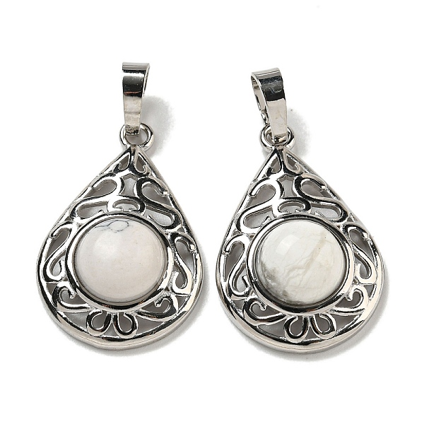 PandaHall Synthetic Howlite Pendants, Rack Plating Brass Hollow Teardrop Charms, Cadmium Free & Lead Free, Platinum, 29.5x19.5x7.5mm, Hole...
PandaHall Synthetic Howlite Pendants, Rack Plating Brass Hollow Teardrop Charms, Cadmium Free & Lead Free, Platinum, 29.5x19.5x7.5mm, Hole...