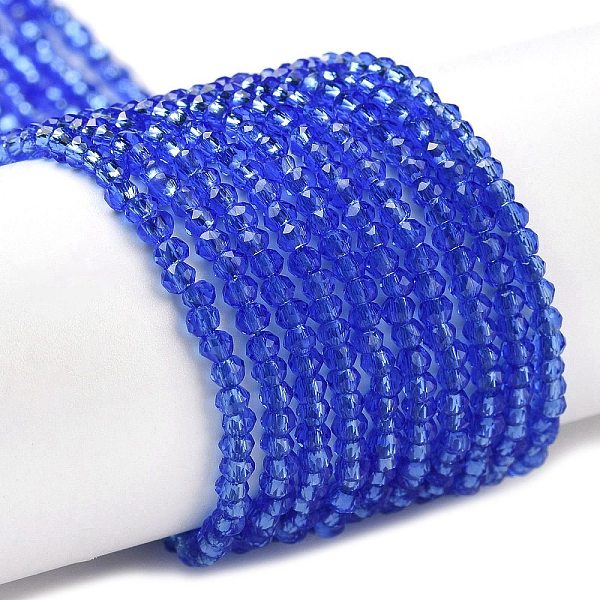 PandaHall Transparent Glass Beads Strands, Faceted Round, Royal Blue, 2x2mm, Hole: 0.6mm, about 184pcs/strand, 14.49''(36.8cm) Glass Round
PandaHall Transparent Glass Beads Strands, Faceted Round, Royal Blue, 2x2mm, Hole: 0.6mm, about 184pcs/strand, 14.49''(36.8cm) Glass Round