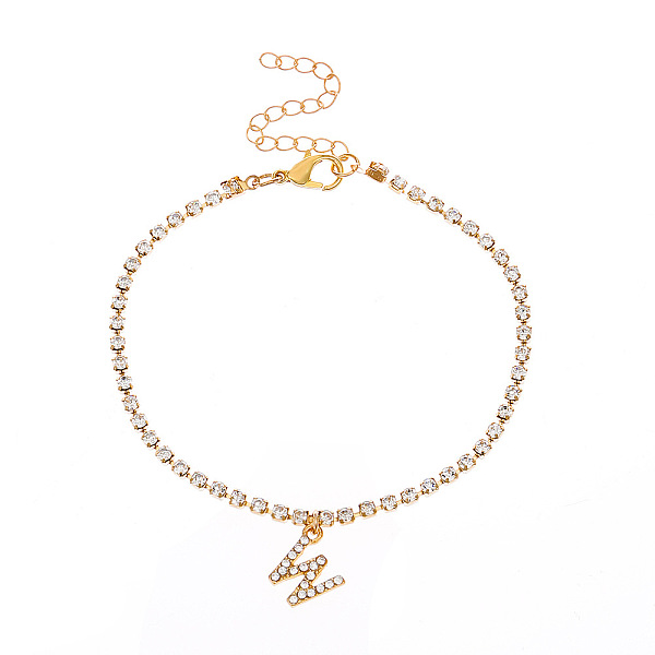 PandaHall Fashionable and Creative Rhinestone Anklet Bracelets, English Letter W Hip-hop Creative Beach Anklet for Women, Golden Alloy
PandaHall Fashionable and Creative Rhinestone Anklet Bracelets, English Letter W Hip-hop Creative Beach Anklet for Women, Golden Alloy