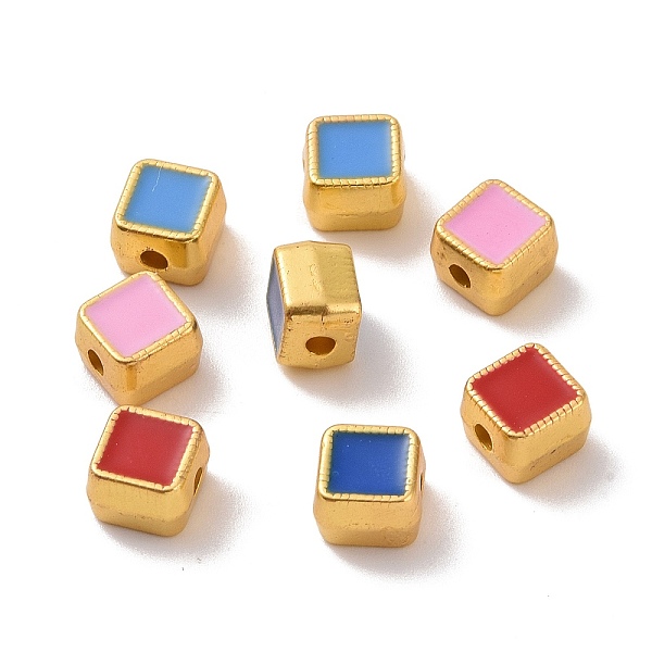 PandaHall Alloy Beads, with Enamel, Square, Matte Gold Color, Mixed Color, 6x6x4.5mm, Hole: 1.5mm Alloy+Enamel Square Multicolor
PandaHall Alloy Beads, with Enamel, Square, Matte Gold Color, Mixed Color, 6x6x4.5mm, Hole: 1.5mm Alloy+Enamel Square Multicolor