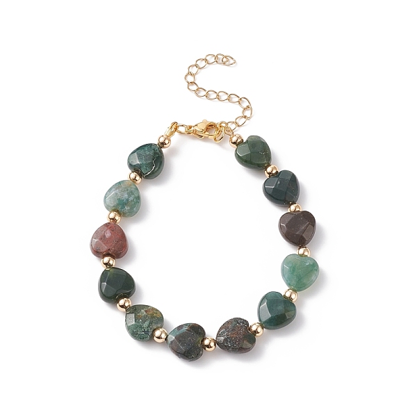 PandaHall Natural Indian Agate Heart Beaded Bracelet, Gemstone Jewelry for Women, 7-3/8 inch(18.7cm) Indian Agate
PandaHall Natural Indian Agate Heart Beaded Bracelet, Gemstone Jewelry for Women, 7-3/8 inch(18.7cm) Indian Agate