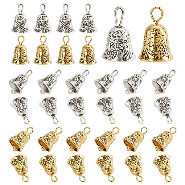 PandaHall AHADERMAKER 40Pcs 2 Colors Alloy Bell Charms, Retro Bell Charms with Dragon Totem Pattern, Antique Silver & Golden...
PandaHall AHADERMAKER 40Pcs 2 Colors Alloy Bell Charms, Retro Bell Charms with Dragon Totem Pattern, Antique Silver & Golden...
