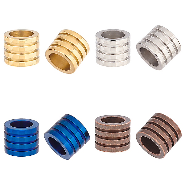PandaHall UNICRAFTALE 16pcs 4 Colors Grooved Column Beads 10/11mm Stainless Steel Column Beads 6.5mm Large Hole Metal Loose Beads Spacers... 
PandaHall UNICRAFTALE 16pcs 4 Colors Grooved Column Beads 10/11mm Stainless Steel Column Beads 6.5mm Large Hole Metal Loose Beads Spacers...