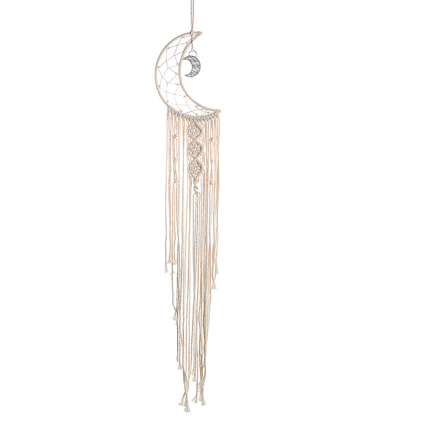 PandaHall Woven Net/Web with Macrame Cotton Wall Hanging Decorations, with Iron Pendant, for Garden, Wedding, Lighting Ornament, Moon...
PandaHall Woven Net/Web with Macrame Cotton Wall Hanging Decorations, with Iron Pendant, for Garden, Wedding, Lighting Ornament, Moon...