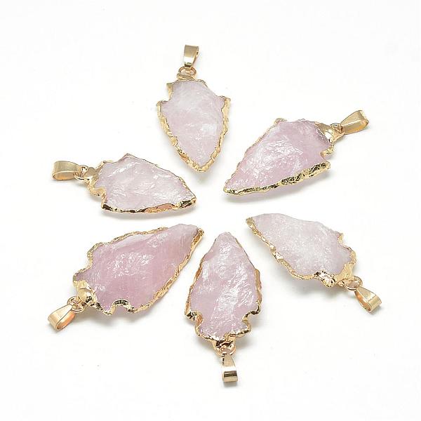 PandaHall Natural Rose Quartz Pendants, with Brass Findings, Golden, 25~50x15~25x5~15mm, Hole: 7x4mm Rose Quartz Others
PandaHall Natural Rose Quartz Pendants, with Brass Findings, Golden, 25~50x15~25x5~15mm, Hole: 7x4mm Rose Quartz Others