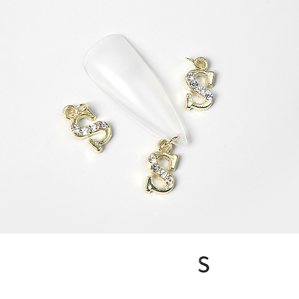 PandaHall Alloy Rhinestone Cabochons, Nail Art Decoration Accessories, with Jump Ring, Letter, Golden, Letter.S, 11~14x5~12mm..., Clear
PandaHall Alloy Rhinestone Cabochons, Nail Art Decoration Accessories, with Jump Ring, Letter, Golden, Letter.S, 11~14x5~12mm..., Clear