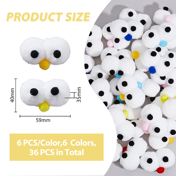 PandaHall SUPERFINDINGS 36Pcs 6 Colors DIY Craft Cartoon Movable Eye High-Elastic Pom Pom Ball Shoes Decoration Cartoon Fibre Ball..., Multicolor
PandaHall SUPERFINDINGS 36Pcs 6 Colors DIY Craft Cartoon Movable Eye High-Elastic Pom Pom Ball Shoes Decoration Cartoon Fibre Ball..., Multicolor