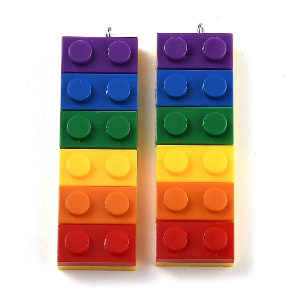 PandaHall Rainbow Opaque Acrylic Pendants, with Platinum Iron Loop, Long Rectangle Building Block Charms, Colorful, 51.5x16x8mm, Hole: 2mm...
PandaHall Rainbow Opaque Acrylic Pendants, with Platinum Iron Loop, Long Rectangle Building Block Charms, Colorful, 51.5x16x8mm, Hole: 2mm...