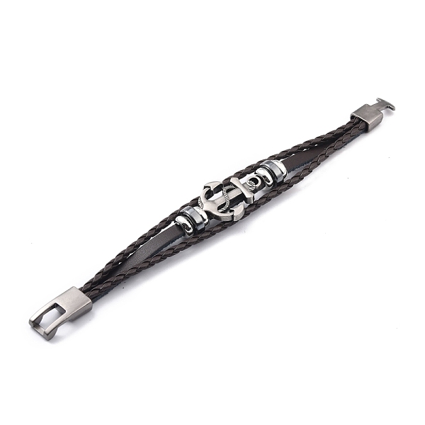 PandaHall Cowhide Braided Multi-strand Bracelet, Anchor Bracelet with Synthetic Hematite for Women, Coconut Brown, 7-3/4 inch(19.6cm) Alloy
PandaHall Cowhide Braided Multi-strand Bracelet, Anchor Bracelet with Synthetic Hematite for Women, Coconut Brown, 7-3/4 inch(19.6cm) Alloy