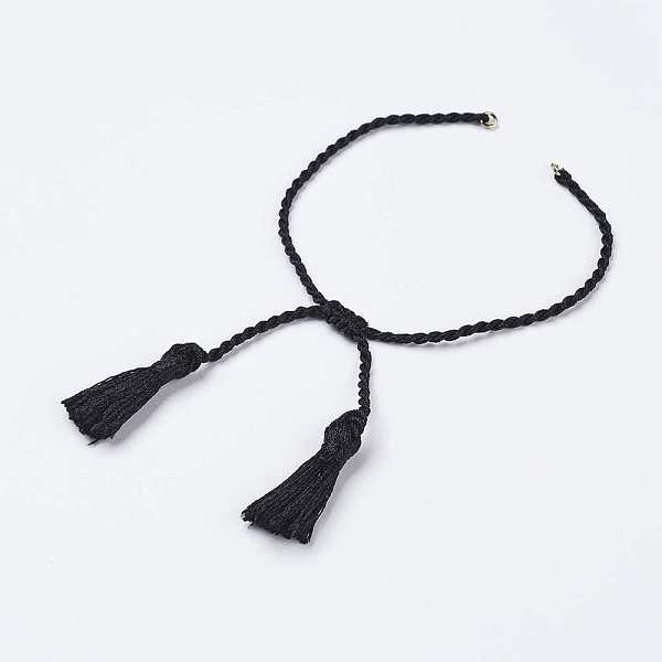 PandaHall Polyester DIY Braided Bracelet Making, with Tassel, Black, 10-7/8 inch(275mm), 2mm, Hole: 2mm, Tassels: 23x6mm Polyester Black
PandaHall Polyester DIY Braided Bracelet Making, with Tassel, Black, 10-7/8 inch(275mm), 2mm, Hole: 2mm, Tassels: 23x6mm Polyester Black