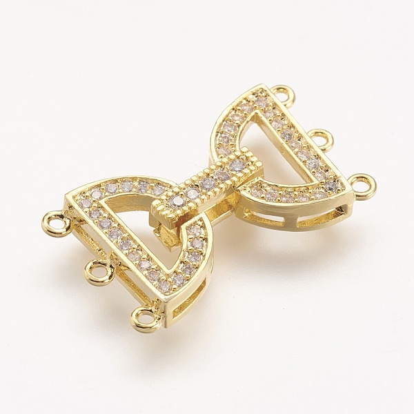 PandaHall Brass Micro Pave Cubic Zirconia Fold Over Clasps, Golden, 26x15x5mm, Hole: 1mm Brass+Cubic Zirconia
PandaHall Brass Micro Pave Cubic Zirconia Fold Over Clasps, Golden, 26x15x5mm, Hole: 1mm Brass+Cubic Zirconia
