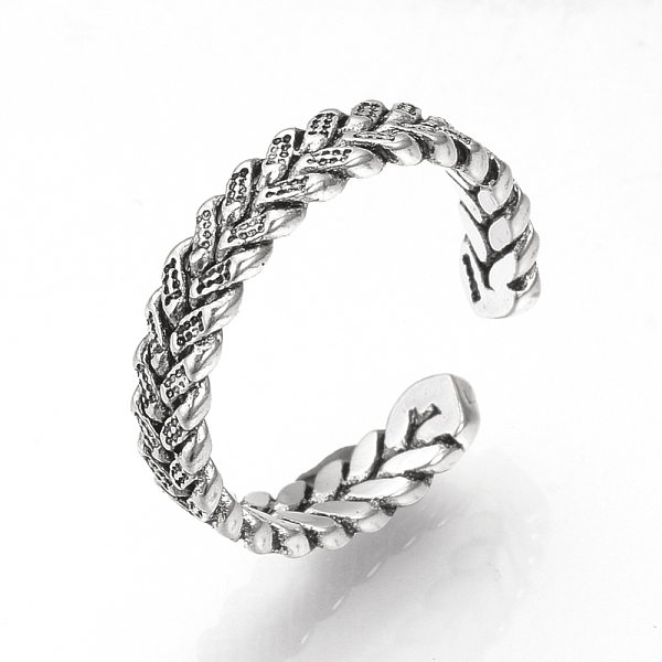 PandaHall Adjustable Brass Cuff Finger Rings, Braided Style, Size 7, Antique Silver, 17mm Brass
PandaHall Adjustable Brass Cuff Finger Rings, Braided Style, Size 7, Antique Silver, 17mm Brass