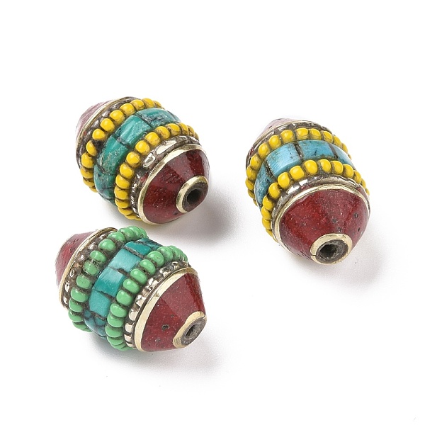 PandaHall Handmade Tibetan Style Beads, with Brass Findings and Synthetic Turquoise, Oval, Antique Silver, Mixed Color, 19~21.5x13~13.5mm..., Multicolor
PandaHall Handmade Tibetan Style Beads, with Brass Findings and Synthetic Turquoise, Oval, Antique Silver, Mixed Color, 19~21.5x13~13.5mm..., Multicolor