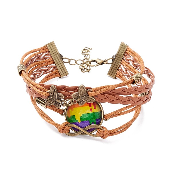 PandaHall Rainbow Pride Bracelet, Strip Pattern Flat Round & Butterfly Links Multi-strand Bracelet for Men Women, Chocolate, Stripe Pattern..., Brown
PandaHall Rainbow Pride Bracelet, Strip Pattern Flat Round & Butterfly Links Multi-strand Bracelet for Men Women, Chocolate, Stripe Pattern..., Brown