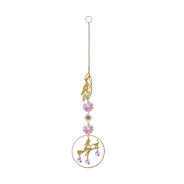 PandaHall Glass Pendant Decorations, Suncatchers, with Alloy Findings, Witch Pattern, 265mm Glass Witch
PandaHall Glass Pendant Decorations, Suncatchers, with Alloy Findings, Witch Pattern, 265mm Glass Witch