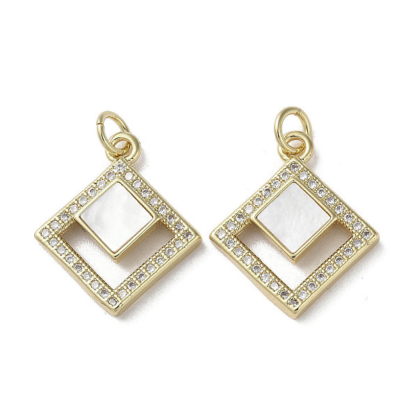 PandaHall Brass Micro Pave Cubic Zirconia Pendants, with Shell, Rhombus, Real 18K Gold Plated, 20x17.5x3mm, Hole: 3mm Brass+Cubic..., Clear
PandaHall Brass Micro Pave Cubic Zirconia Pendants, with Shell, Rhombus, Real 18K Gold Plated, 20x17.5x3mm, Hole: 3mm Brass+Cubic..., Clear