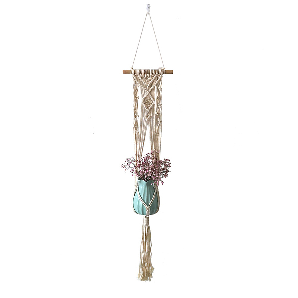 PandaHall Cotton Macrame Plant Hangers, Wood Holder Boho Style Hanging Planter Baskets, Wall Decorative Flower Pot Holder, Beige, 800x200mm..., Yellow
PandaHall Cotton Macrame Plant Hangers, Wood Holder Boho Style Hanging Planter Baskets, Wall Decorative Flower Pot Holder, Beige, 800x200mm..., Yellow