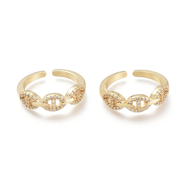 PandaHall Brass Micro Pave Clear Cubic Zirconia Cuff Rings, Open Rings, Chain Shape, Golden, Size 6, Inner Diameter: 17mm Brass+Cubic...
PandaHall Brass Micro Pave Clear Cubic Zirconia Cuff Rings, Open Rings, Chain Shape, Golden, Size 6, Inner Diameter: 17mm Brass+Cubic...