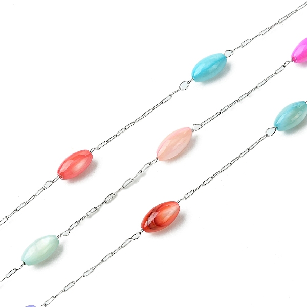 PandaHall Natural Shell Pearl Beads,Dyed with 304 Stainless Steel Chains, Soldered, with Spool, Mixed Color, 7.5x3mm 304 Stainless Steel..., Multicolor
PandaHall Natural Shell Pearl Beads,Dyed with 304 Stainless Steel Chains, Soldered, with Spool, Mixed Color, 7.5x3mm 304 Stainless Steel..., Multicolor