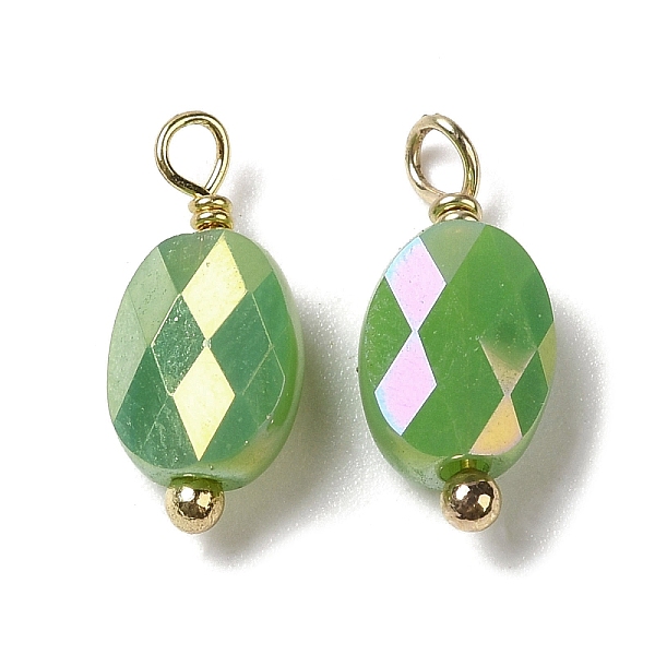 PandaHall Electroplate Glass Charms, with Real 18K Gold Plated Brass Loop, Faceted Oval Charm, Medium Sea Green, 13.5x6x4mm, Hole: 1.6mm...
PandaHall Electroplate Glass Charms, with Real 18K Gold Plated Brass Loop, Faceted Oval Charm, Medium Sea Green, 13.5x6x4mm, Hole: 1.6mm...