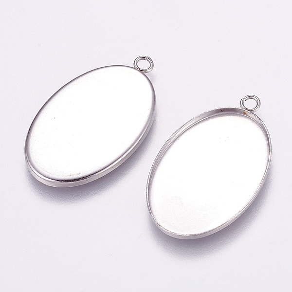 PandaHall 304 Stainless Steel Pendant Cabochon Settings, Plain Edge Bezel Cups, Oval, Stainless Steel Color, Tray: 20x30mm, 35x21x1.5mm...
PandaHall 304 Stainless Steel Pendant Cabochon Settings, Plain Edge Bezel Cups, Oval, Stainless Steel Color, Tray: 20x30mm, 35x21x1.5mm...