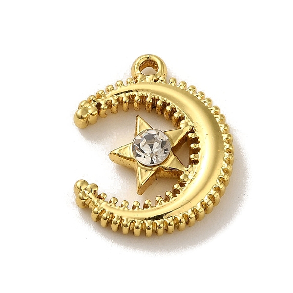 PandaHall 304 Stainless Steel Pendants, with Rhinestone, Moon with Star Charm, Real 18K Gold Plated, 21.5x18x5mm, Hole: 1.6mm Stainless..., Clear
PandaHall 304 Stainless Steel Pendants, with Rhinestone, Moon with Star Charm, Real 18K Gold Plated, 21.5x18x5mm, Hole: 1.6mm Stainless..., Clear