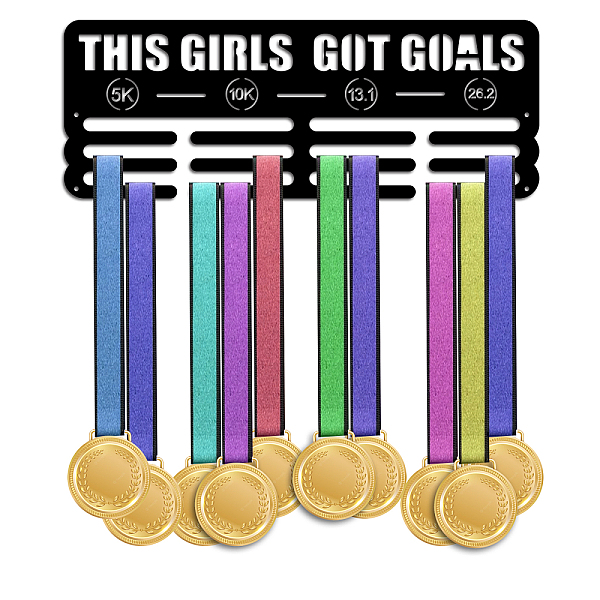PandaHall Marathon Sports Theme Iron Medal Hanger Holder Display Wall Rack, with Screws, Word This Girls Got Goals, Running Pattern...
PandaHall Marathon Sports Theme Iron Medal Hanger Holder Display Wall Rack, with Screws, Word This Girls Got Goals, Running Pattern...