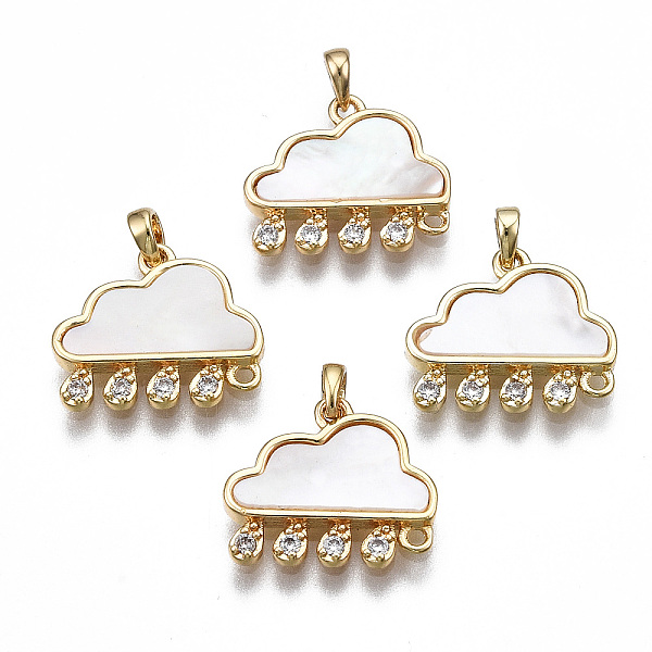PandaHall Brass Micro Pave Clear Cubic Zirconia Link Connectors, with Shell, Nickel Free, Cloud, Real 18K Gold Plated, 11.5x13x2mm, Hole...
PandaHall Brass Micro Pave Clear Cubic Zirconia Link Connectors, with Shell, Nickel Free, Cloud, Real 18K Gold Plated, 11.5x13x2mm, Hole...