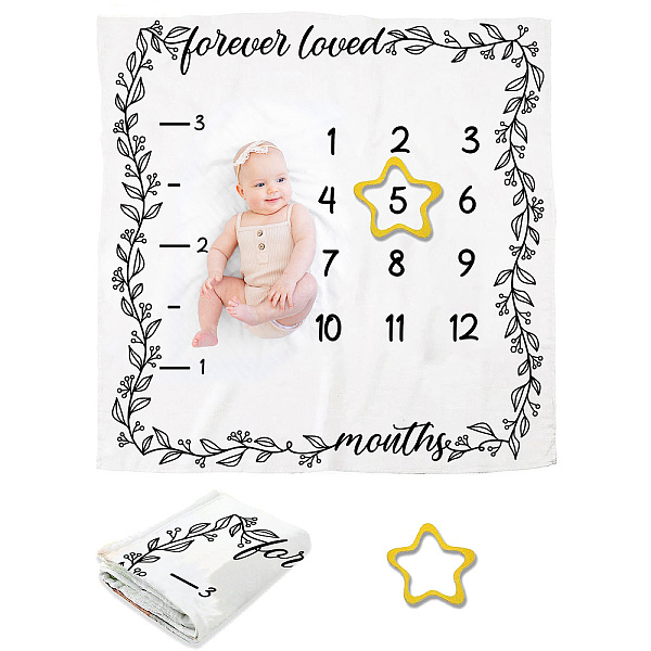 PandaHall Polyester Baby Monthly Milestone Blanket for Boy and Girl, for Baby Photo Blanket Photography Background Prop Decor, Leaf...
PandaHall Polyester Baby Monthly Milestone Blanket for Boy and Girl, for Baby Photo Blanket Photography Background Prop Decor, Leaf...