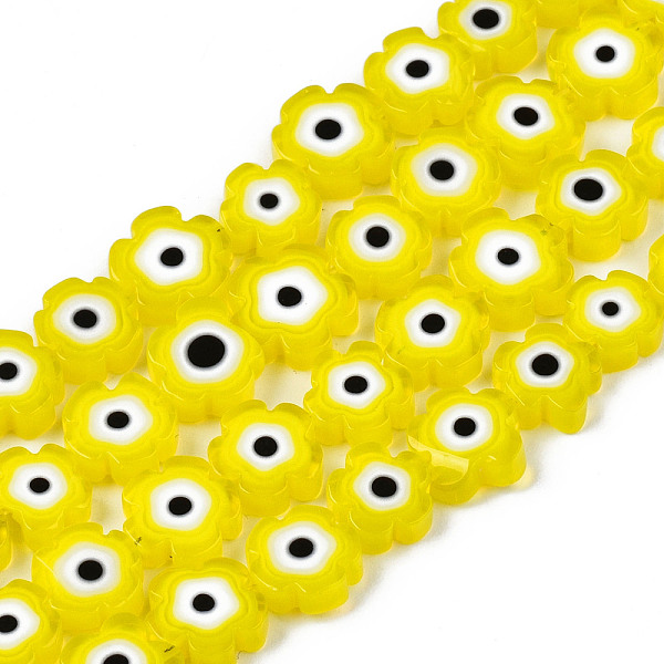 PandaHall Handmade Lampwork Beads Strands, Flower with Evil Eye, Yellow, 7~9x7~9x3mm, Hole: 0.8mm, about 50~52pcs/strand, 14.57 inch~15.35...
PandaHall Handmade Lampwork Beads Strands, Flower with Evil Eye, Yellow, 7~9x7~9x3mm, Hole: 0.8mm, about 50~52pcs/strand, 14.57 inch~15.35...
