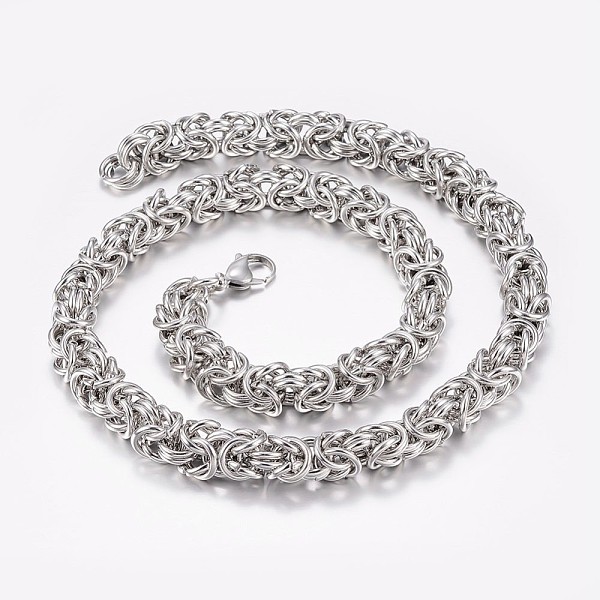 PandaHall Men's 304 Stainless Steel Byzantine Chain Necklaces, with Lobster Claw Clasps, Stainless Steel Color, 24 inch(61cm), 11x11mm 304...
PandaHall Men's 304 Stainless Steel Byzantine Chain Necklaces, with Lobster Claw Clasps, Stainless Steel Color, 24 inch(61cm), 11x11mm 304...