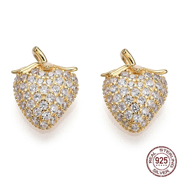 PandaHall 925 Sterling Silver Micro Pave Cubic Zirconia Charms, with S925 Stamp, Strawberry Charms, Nickel Free, Real 18K Gold Plated..., Clear
PandaHall 925 Sterling Silver Micro Pave Cubic Zirconia Charms, with S925 Stamp, Strawberry Charms, Nickel Free, Real 18K Gold Plated..., Clear