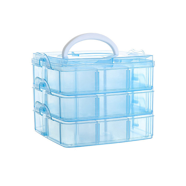 PandaHall 3-Tier Transparent Plastic Storage Container Box, Stackable Organizer Box with Dividers & Handle, Square, Light Sky Blue...
PandaHall 3-Tier Transparent Plastic Storage Container Box, Stackable Organizer Box with Dividers & Handle, Square, Light Sky Blue...
