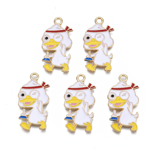 PandaHall Rack Plating Alloy Enamel Pendants, Cadmium Free & Nickel Free & Lead Free, Duck, White, 30x15x1.5mm, Hole: 2mm Alloy+Enamel Duck...
PandaHall Rack Plating Alloy Enamel Pendants, Cadmium Free & Nickel Free & Lead Free, Duck, White, 30x15x1.5mm, Hole: 2mm Alloy+Enamel Duck...