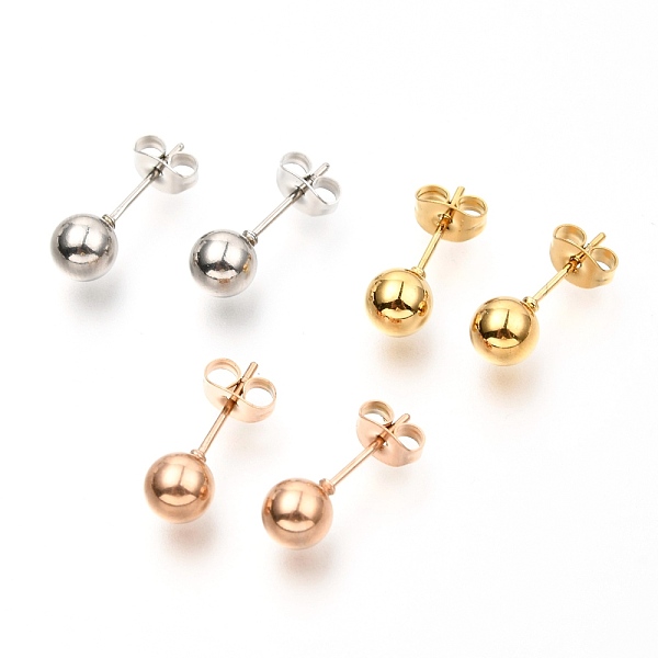 PandaHall 304 Stainless Steel Ball Stud Earrings, Round, Mixed Color, 18x6mm, Pin: 0.8mm, 3 pairs/board 304 Stainless Steel Round
PandaHall 304 Stainless Steel Ball Stud Earrings, Round, Mixed Color, 18x6mm, Pin: 0.8mm, 3 pairs/board 304 Stainless Steel Round