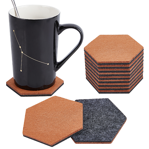 PandaHall Hexagon Wool Felt Cup Mat, Felt Coaster, for Drink with Holder, Sienna, 9.8x8.6x0.6cm Fibre Brown
PandaHall Hexagon Wool Felt Cup Mat, Felt Coaster, for Drink with Holder, Sienna, 9.8x8.6x0.6cm Fibre Brown