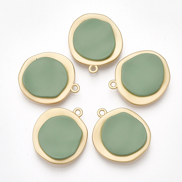 PandaHall Smooth Surface Spray Painted Alloy Pendants, Flat Round, Matte Gold Color, Medium Aquamarine, 26x23x5mm, Hole: 2mm Alloy Flat..., Green
PandaHall Smooth Surface Spray Painted Alloy Pendants, Flat Round, Matte Gold Color, Medium Aquamarine, 26x23x5mm, Hole: 2mm Alloy Flat..., Green