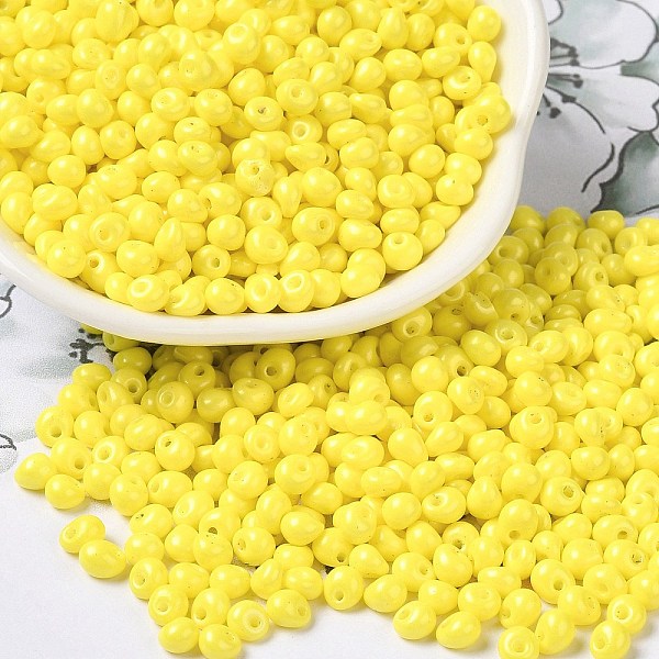 PandaHall 6/0 Opaque Baking Paint Glass Seed Beads, Teardrop, Yellow, 4.5~5x4x3~3.5mm, Hole: 0.9mm, about 5625Pcs/Pound Glass Teardrop...
PandaHall 6/0 Opaque Baking Paint Glass Seed Beads, Teardrop, Yellow, 4.5~5x4x3~3.5mm, Hole: 0.9mm, about 5625Pcs/Pound Glass Teardrop...